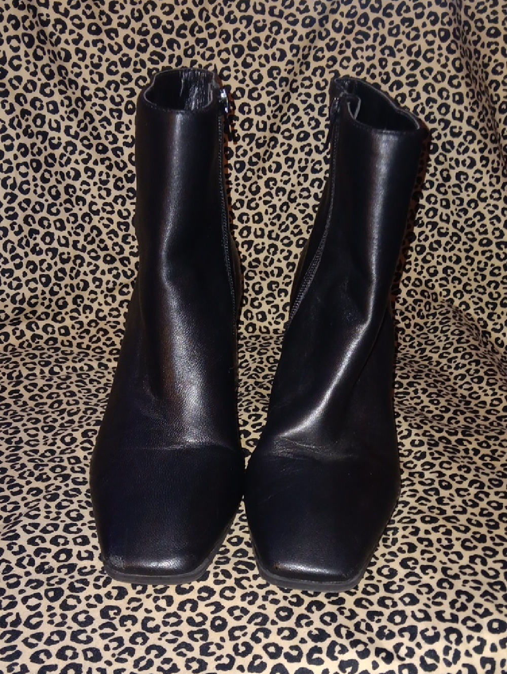 INC International Concepts Black Square-Toe Ankle Booties